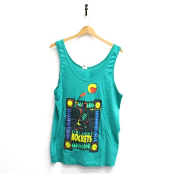Vintage Fire Some Rockets Tennis Tank T Shirt XL - Picture 1 of 7